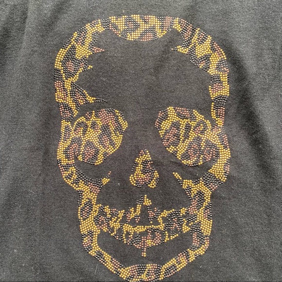 ZADIG & VOLTAIRE black leopard embellished skull Miss Bis cashmere sweater S - Picture 8 of 15